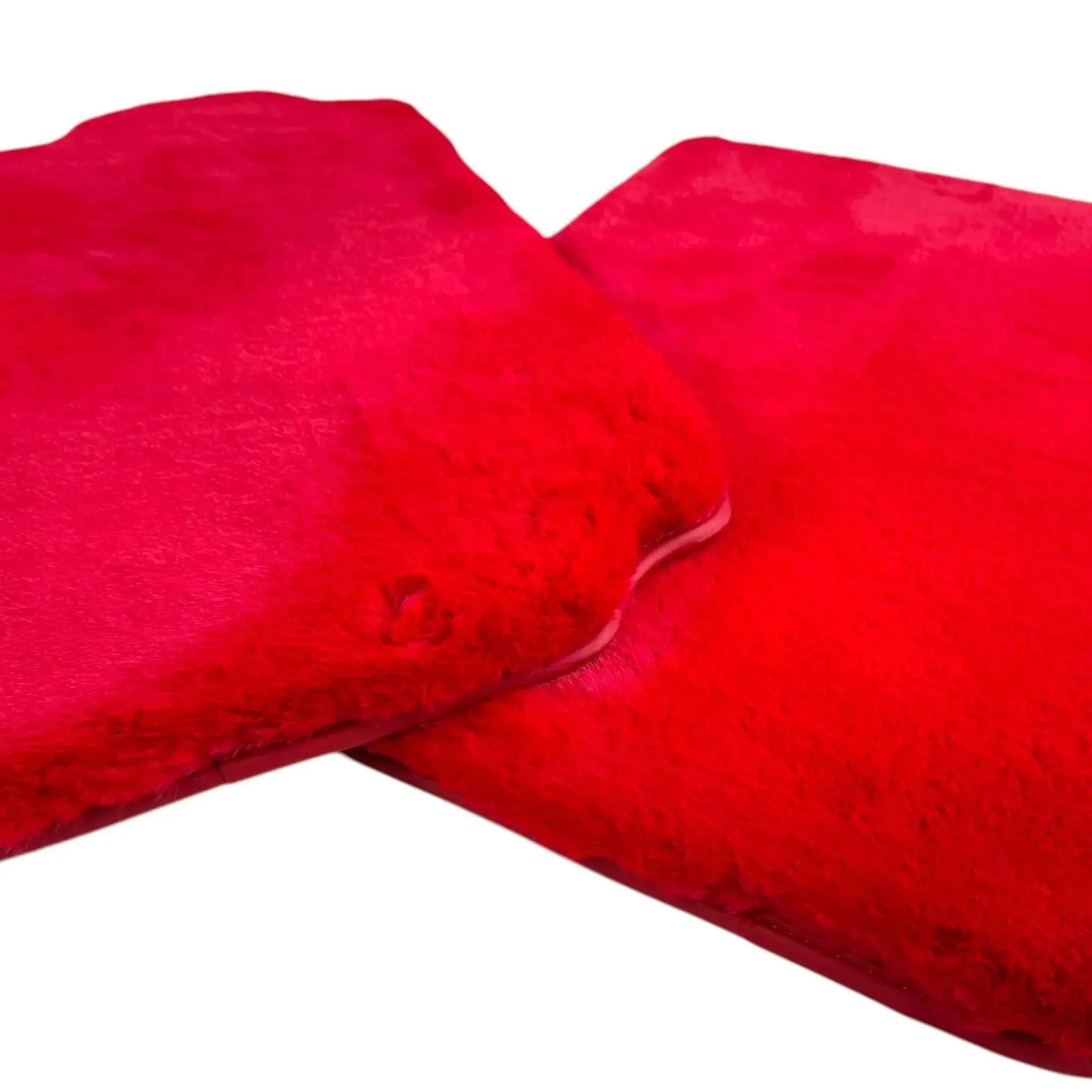 Red Sheepskin Floor Mats for Ferrari 458 Spider (2012-2015)