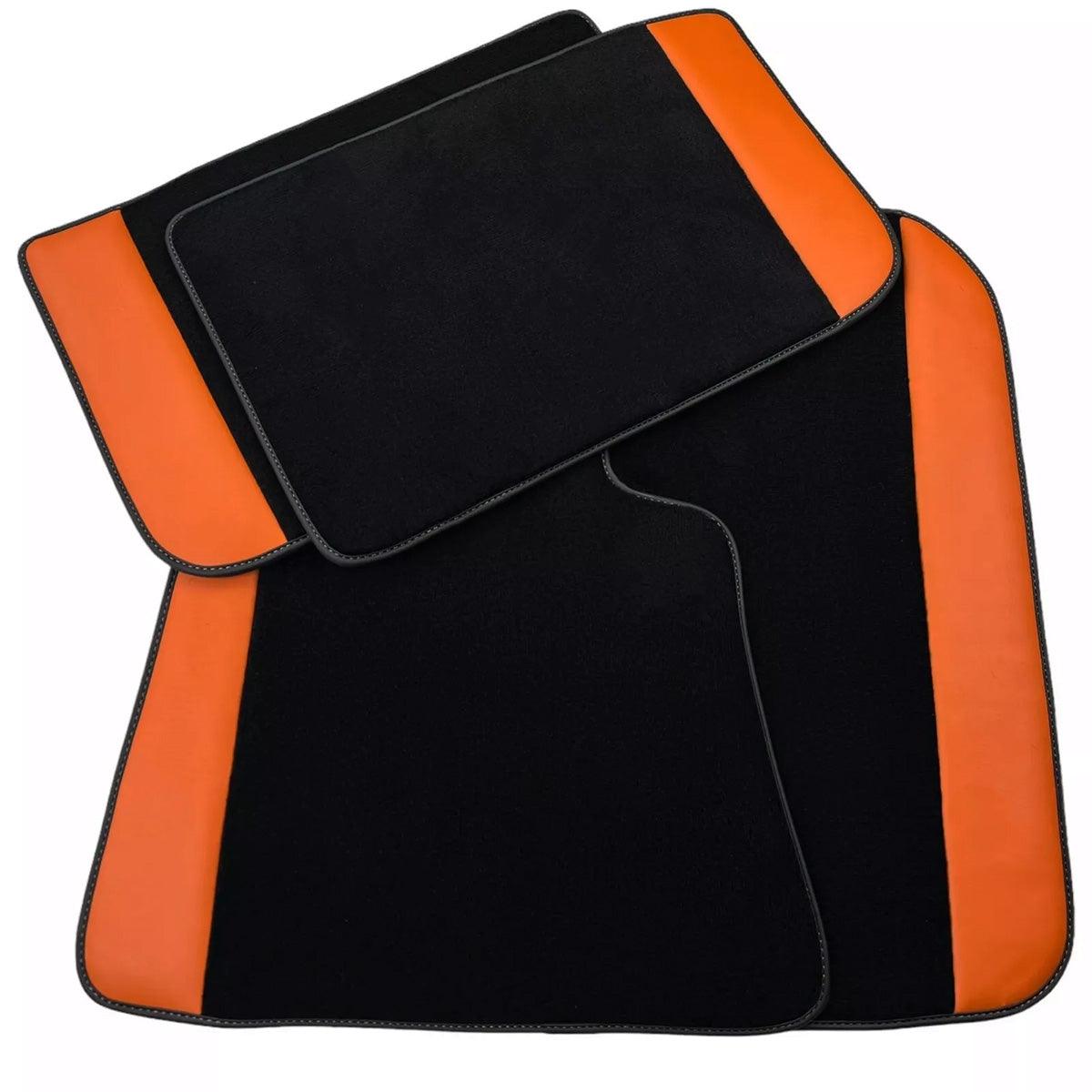 Custom Floor Mats for Rolls Royce Phantom VIII (2017-2024) with Orange Leather - AutoWin