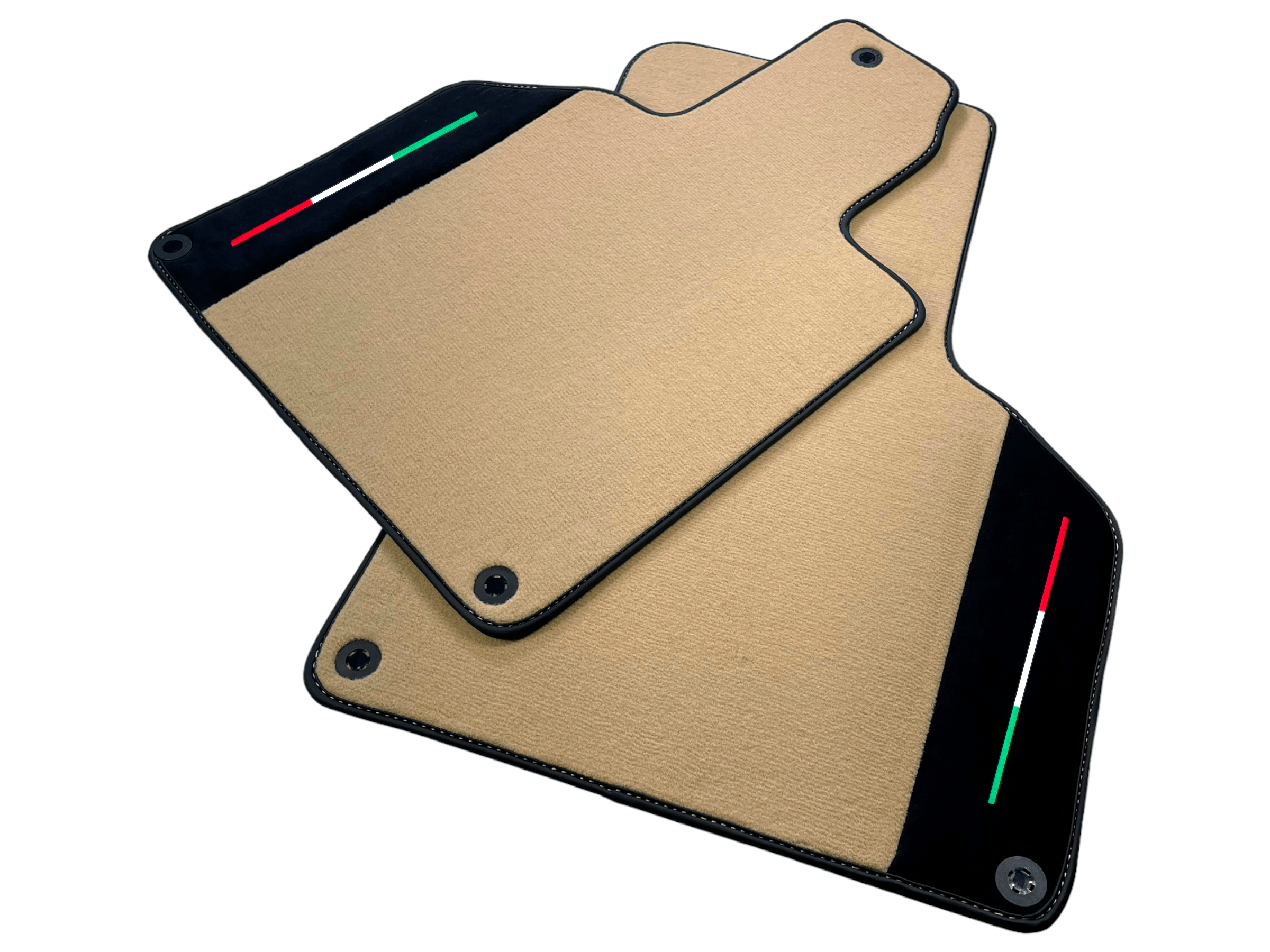 Customizable Beige Floor Mats for Lamborghini Gallardo With Alcantara Leather - AutoWin