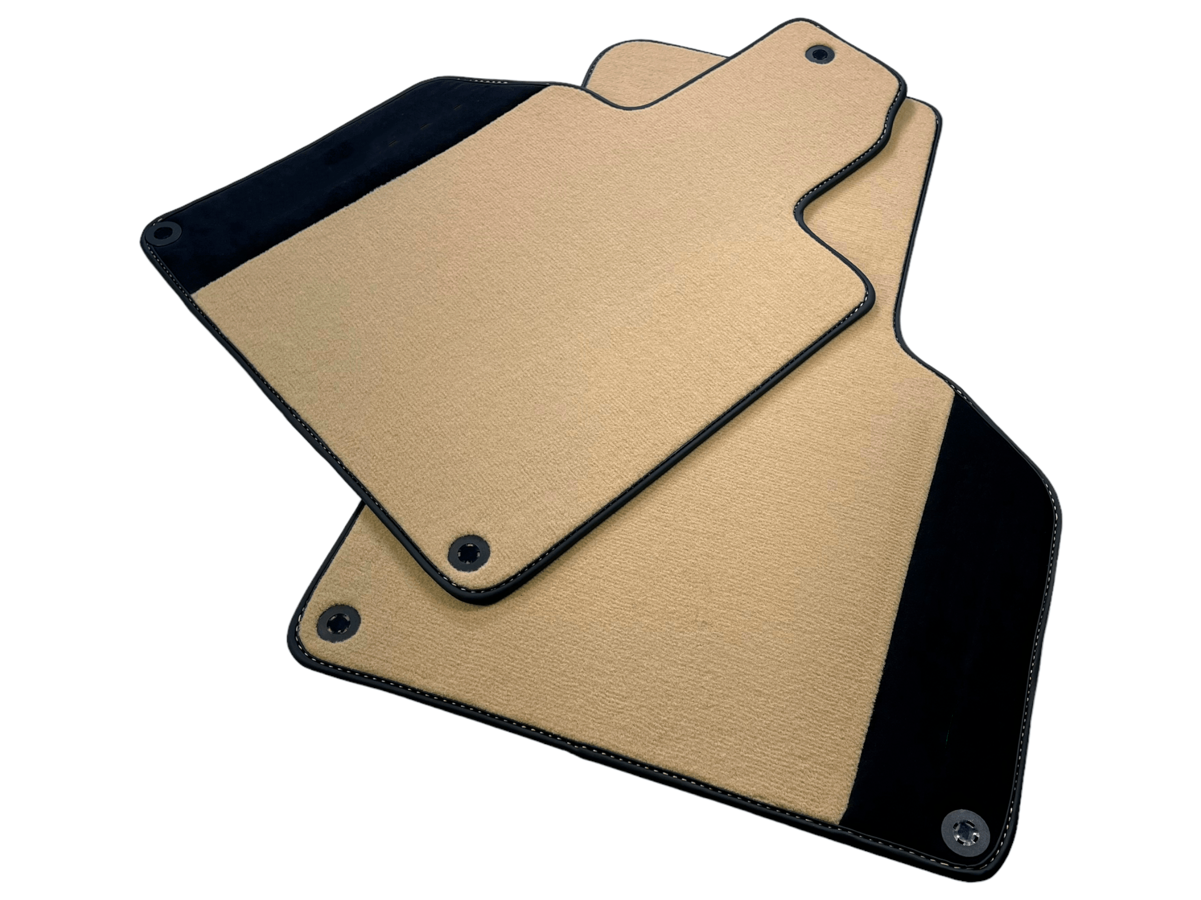 Customizable Beige Floor Mats for Lamborghini Gallardo With Alcantara Leather - AutoWin