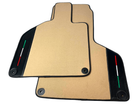 Customizable Beige Floor Mats for Lamborghini Huracan with Carbon Fiber Leather