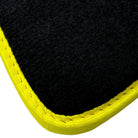 Black Floor Mats For BMW 4 Series F32 | Fighter Jet Edition | Yellow Trim - AutoWin