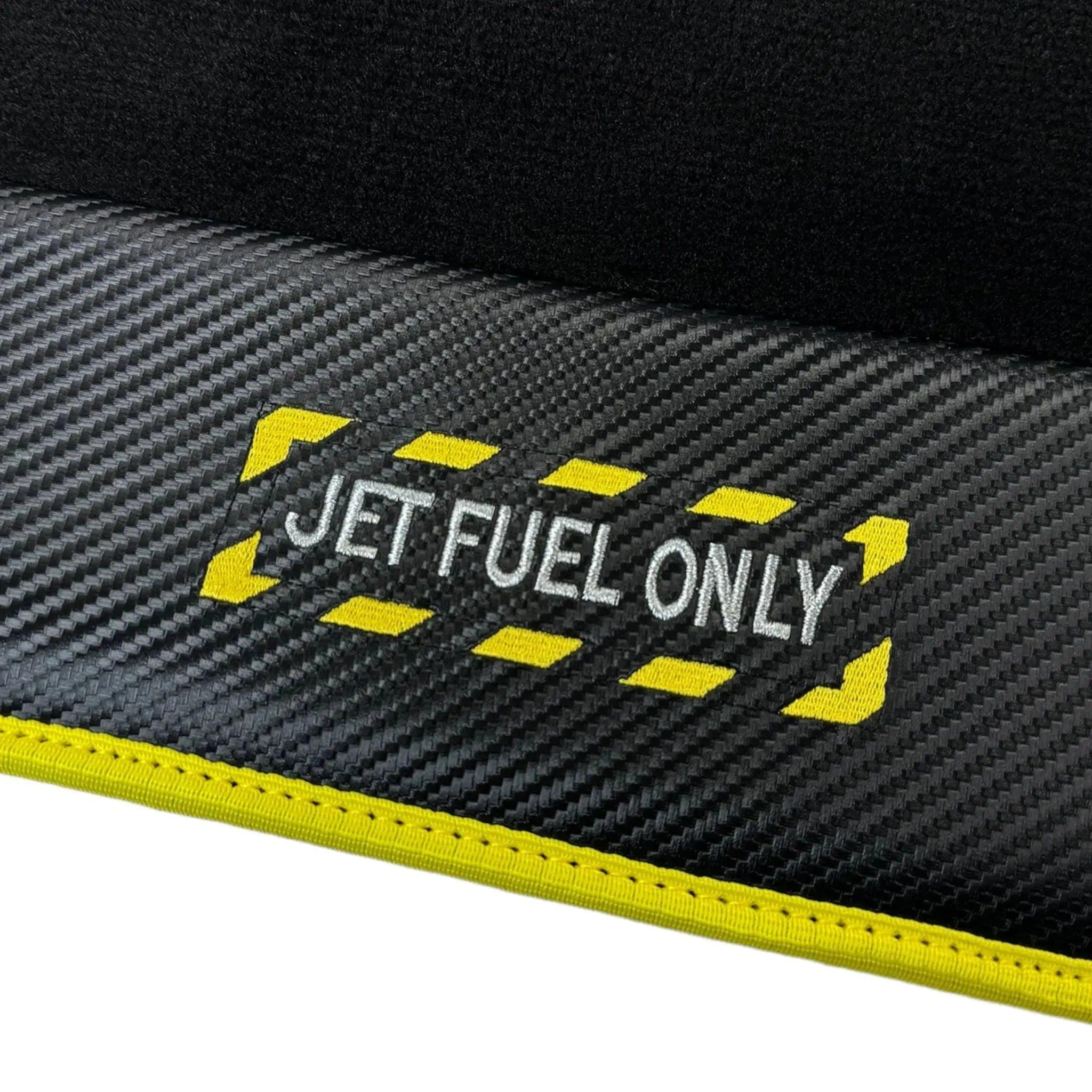 Black Floor Mats For BMW 5 Series E60 | Fighter Jet Edition | Yellow Trim - AutoWin