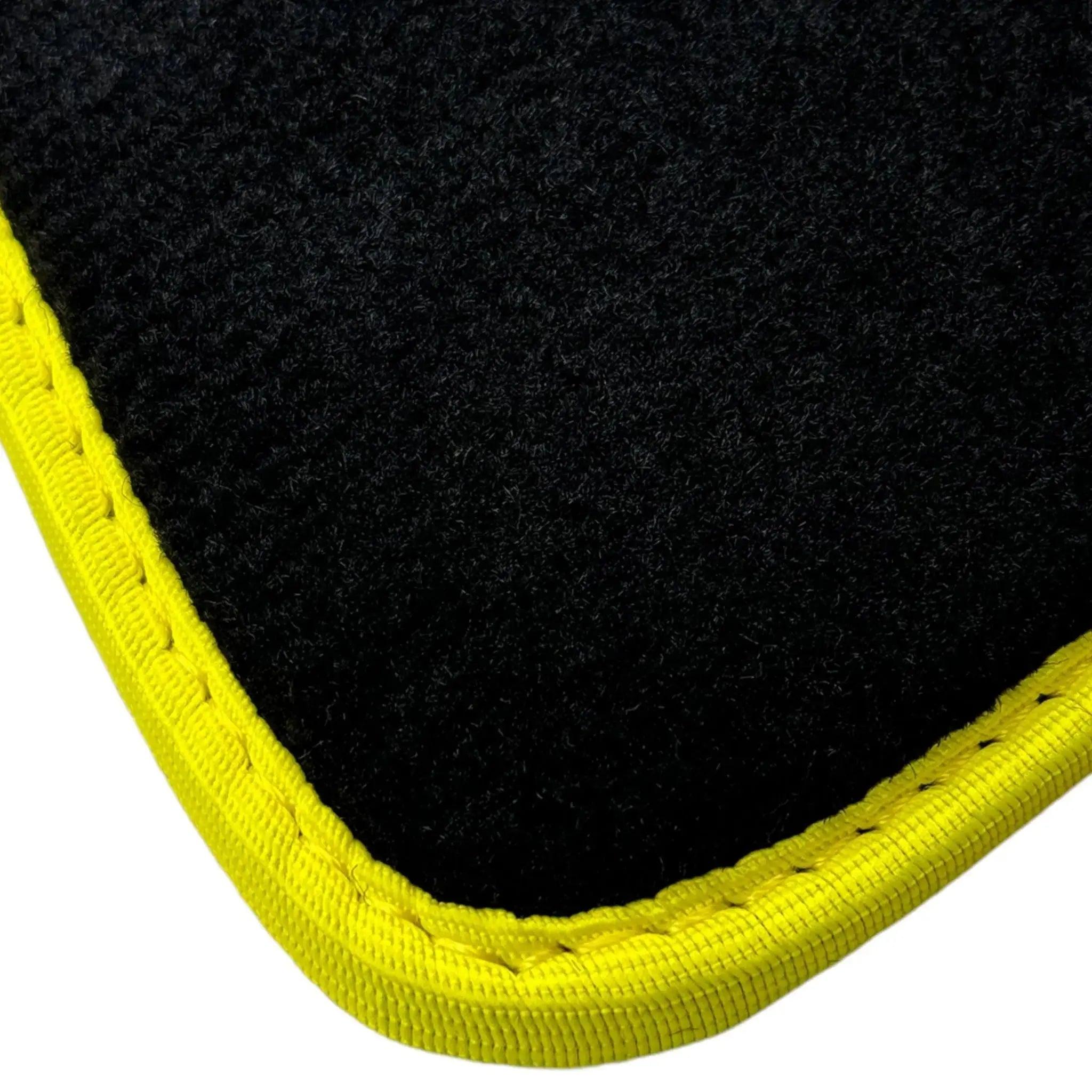 Black Floor Mats For BMW 6 Series F06 Gran Coupe | Fighter Jet Edition | Yellow Trim AutoWin Brand - AutoWin