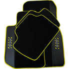 Black Floor Mats For BMW 6 Series F12 | Fighter Jet Edition | Yellow Trim AutoWin Brand - AutoWin
