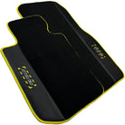 Black Floor Mats For BMW X1 Series E84 | Fighter Jet Edition | Yellow Trim - AutoWin