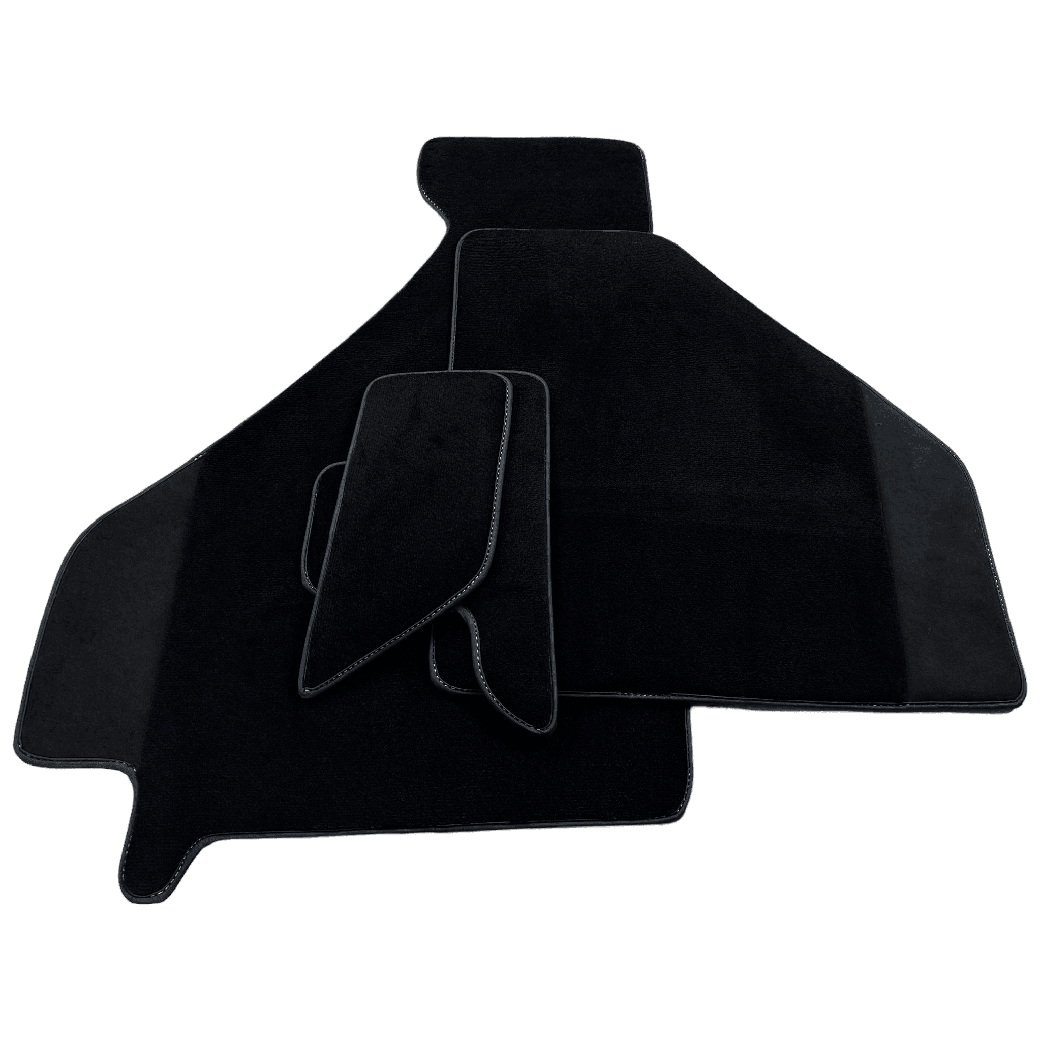 Black Floor Mats For Ferrari F355 1994-1999 With Alcantara Leather - AutoWin