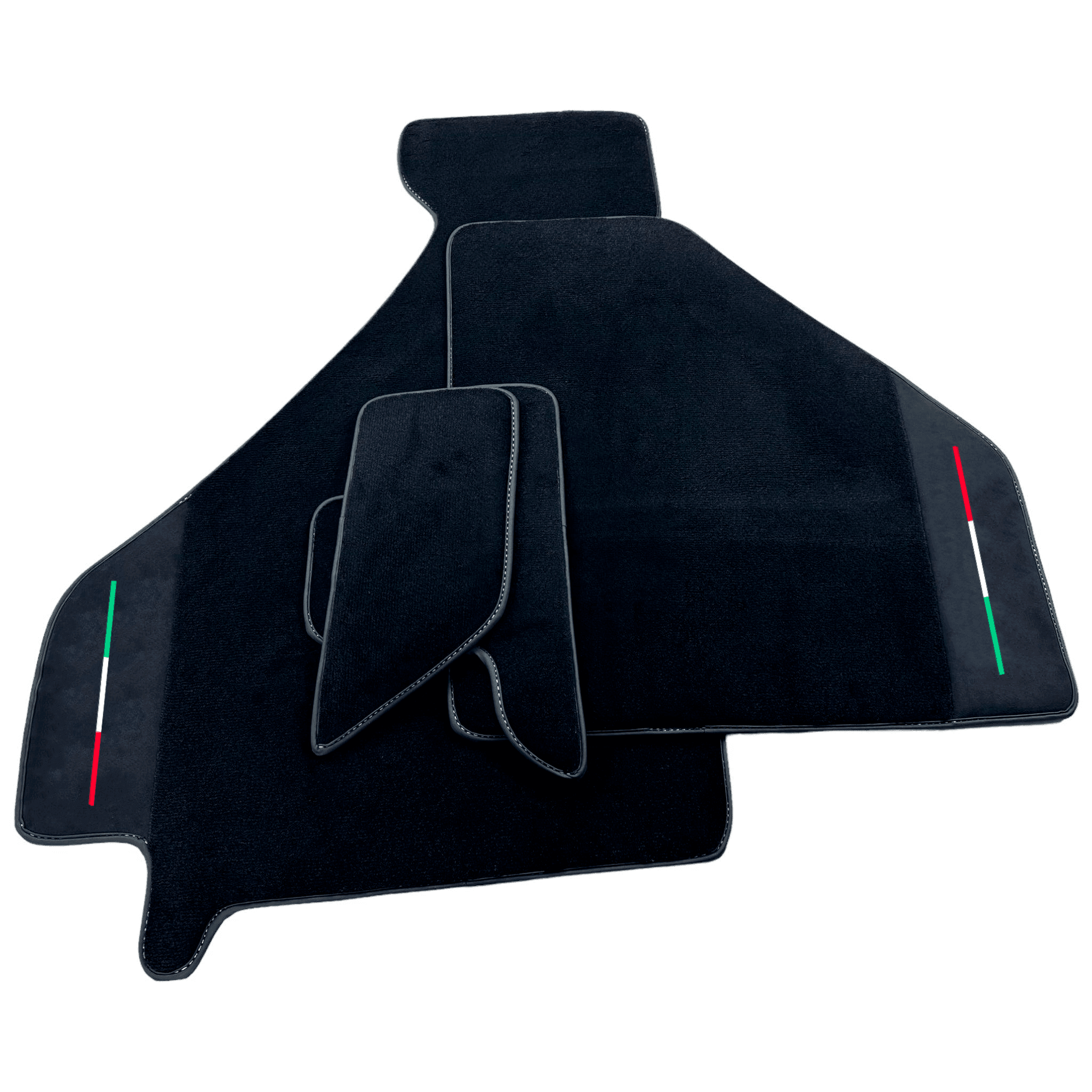 Black Floor Mats For Ferrari F355 1994-1999 With Alcantara Leather - AutoWin