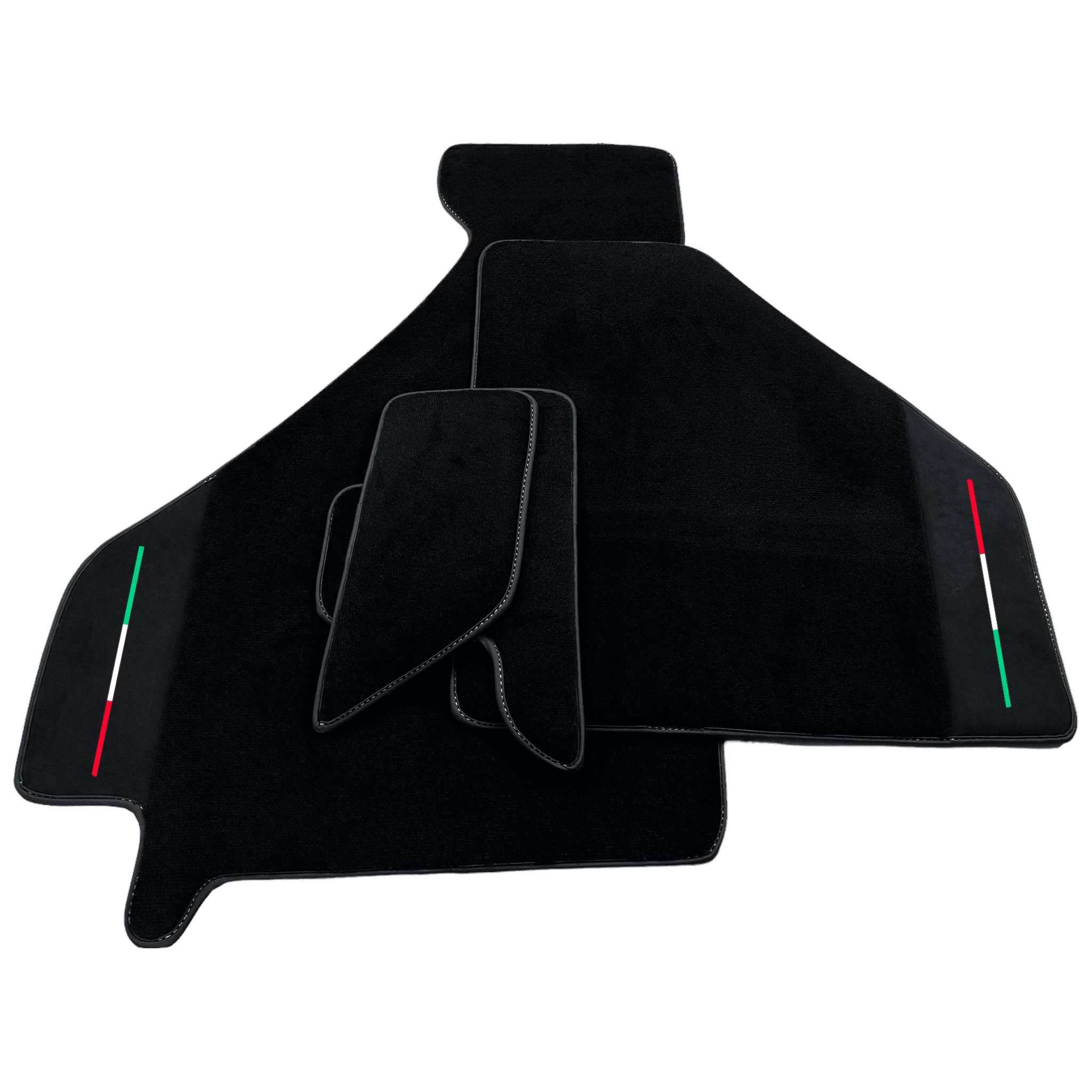 Black Floor Mats For Ferrari F355 1994-1999 With Alcantara Leather - AutoWin