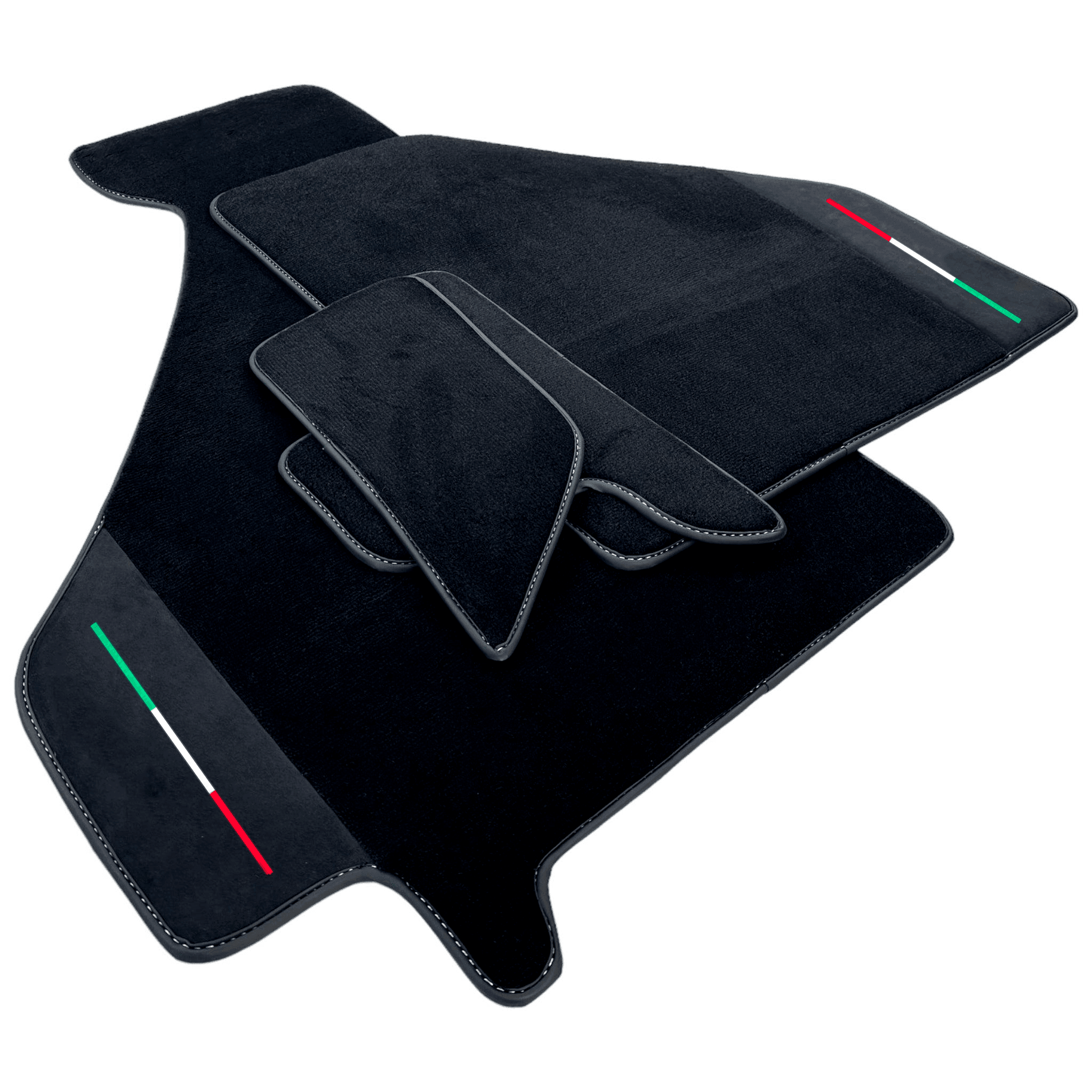 Black Floor Mats For Ferrari F355 1994-1999 With Alcantara Leather - AutoWin