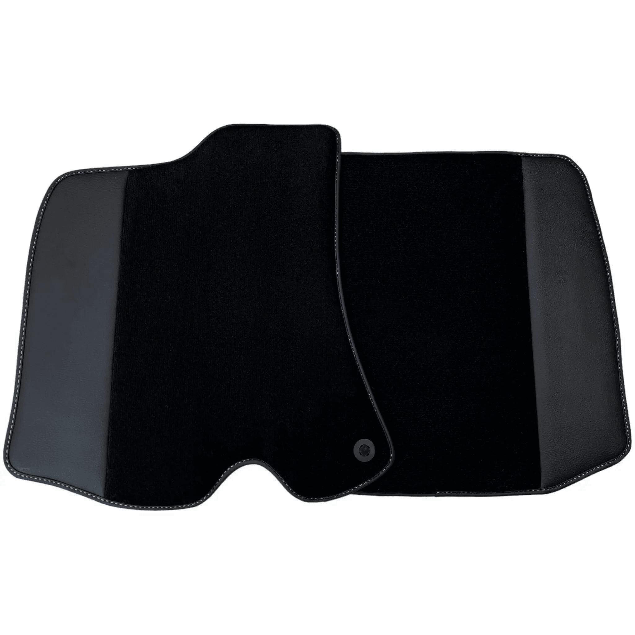 Custom Black Floor Mats for Ferrari Roma (2021-2024) with Leather - AutoWin