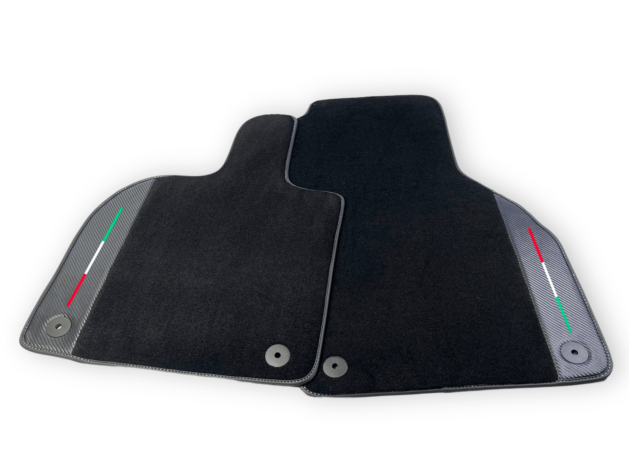 Customizable Black Floor Mats for Lamborghini Aventador With Carbon Fiber Leather - AutoWin