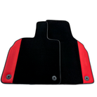 Customizable Black Floor Mats for Lamborghini Aventador With Red Leather - AutoWin