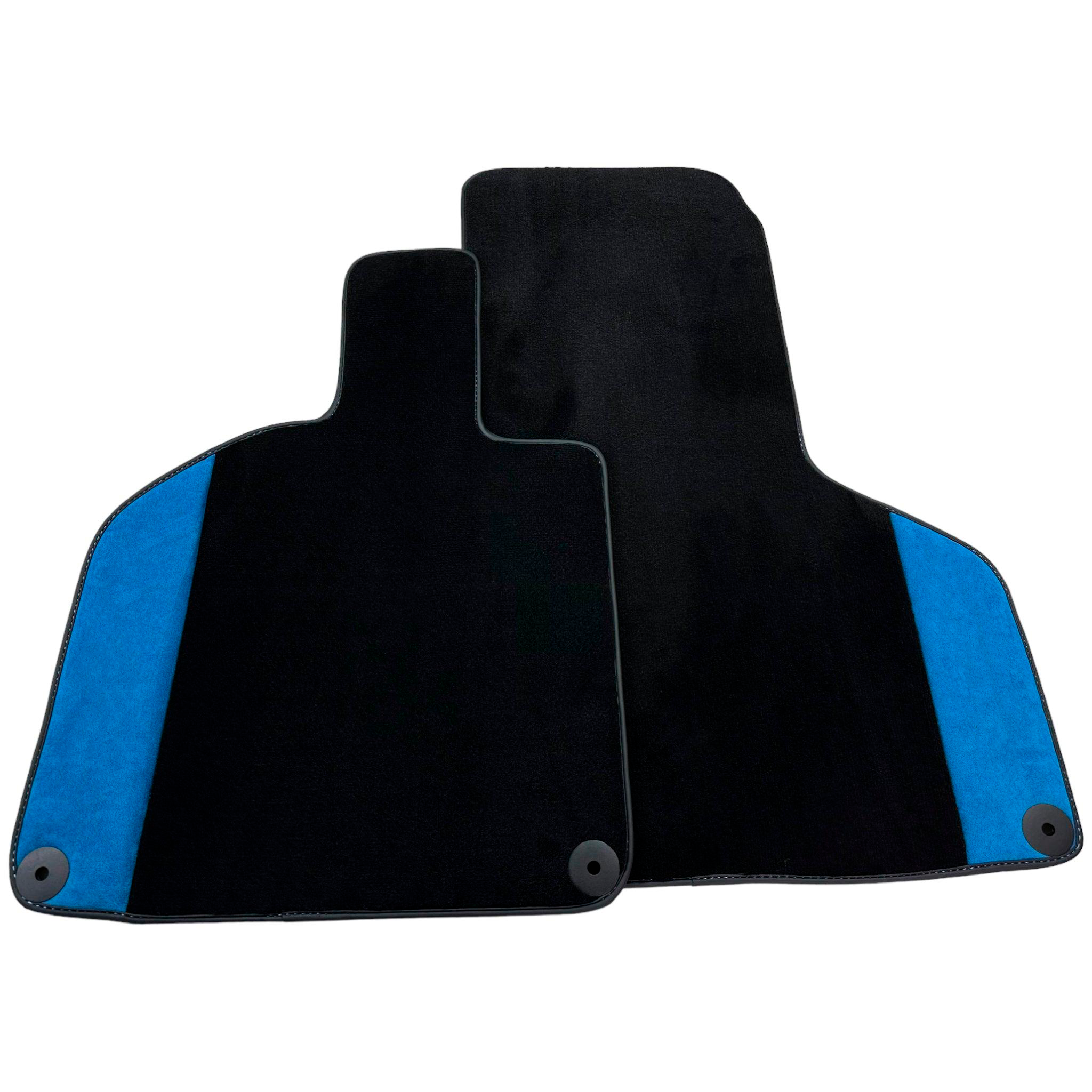 Black Floor Mats for Lamborghini Huracan (2014-2023) | Blue Alcantara Leather - AutoWin