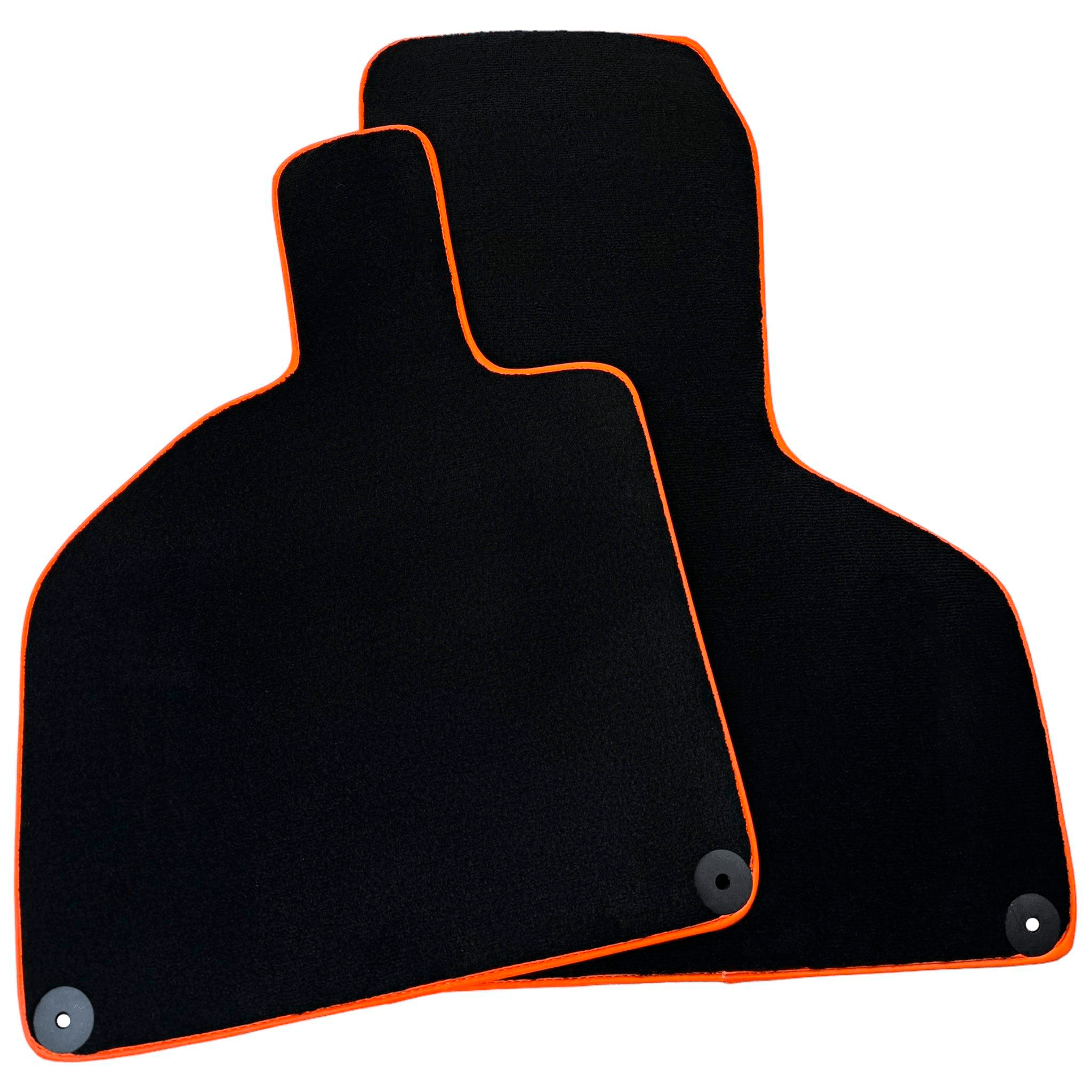 Black Floor Mats for Lamborghini Huracan | Orange Leather Trim - AutoWin