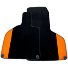 Black Floor Mats for Lamborghini Huracan with Orange (Arancia Leonis) Nappa Leather - AutoWin