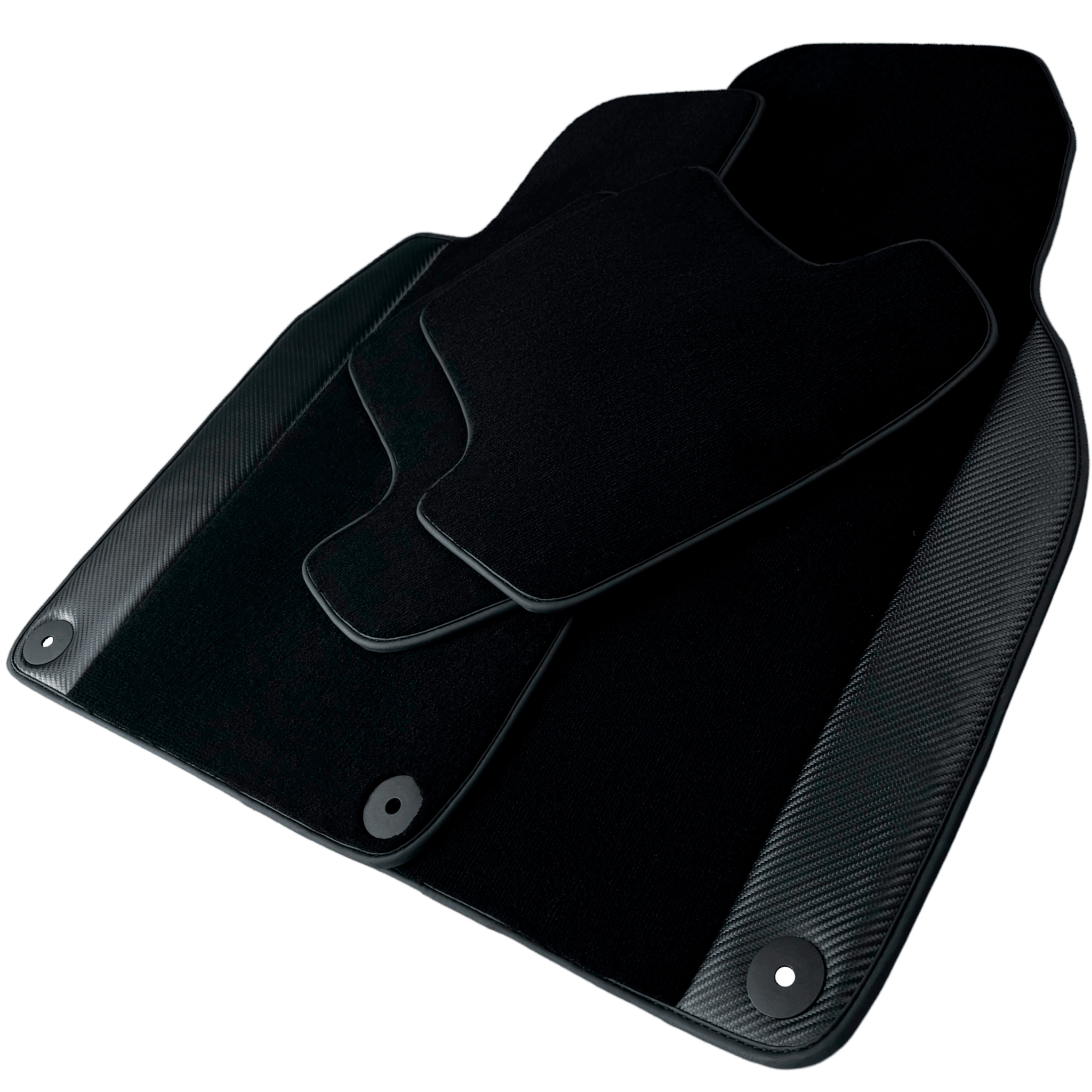 Black Floor Mats for Porsche Taycan (2020-2023) with Carbon - AutoWin