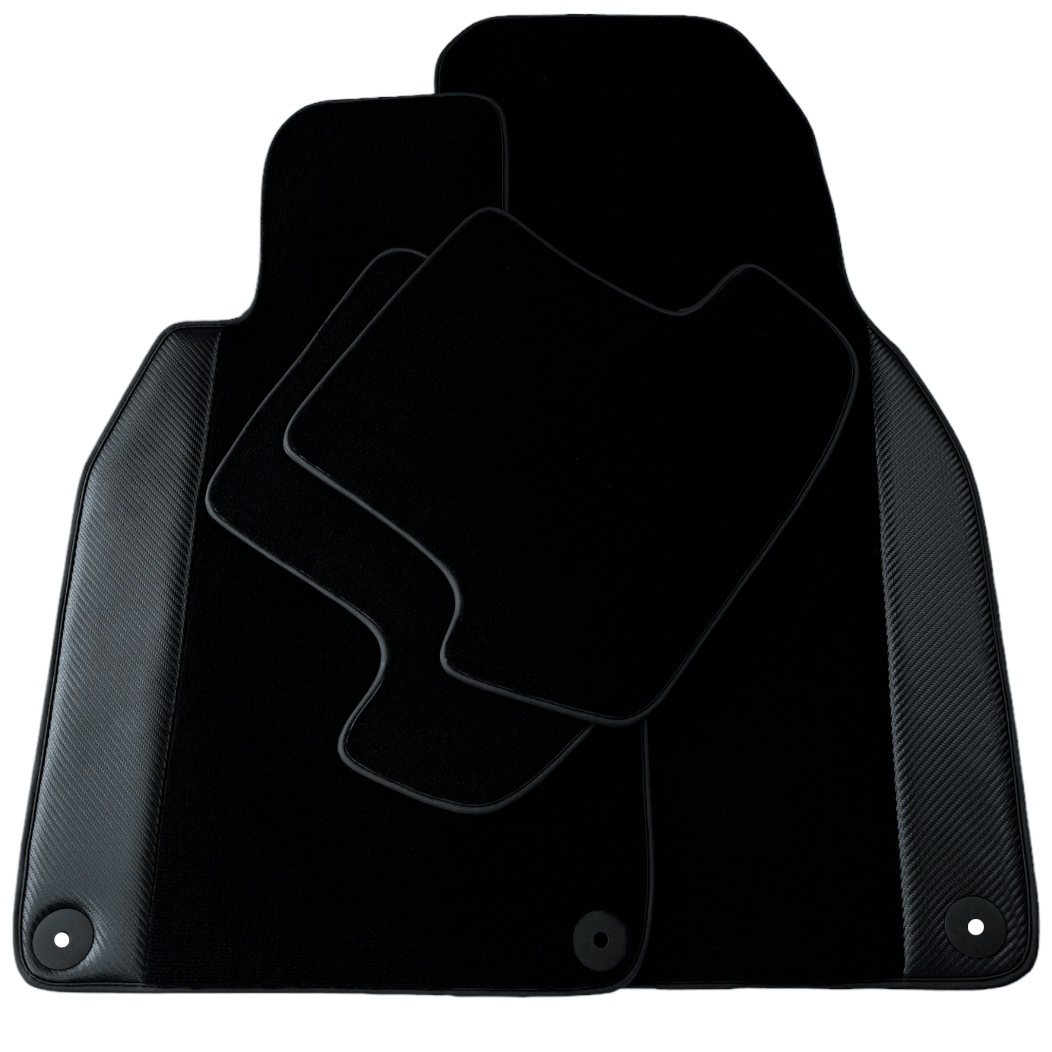 Black Floor Mats for Porsche Taycan (2020-2023) with Carbon - AutoWin