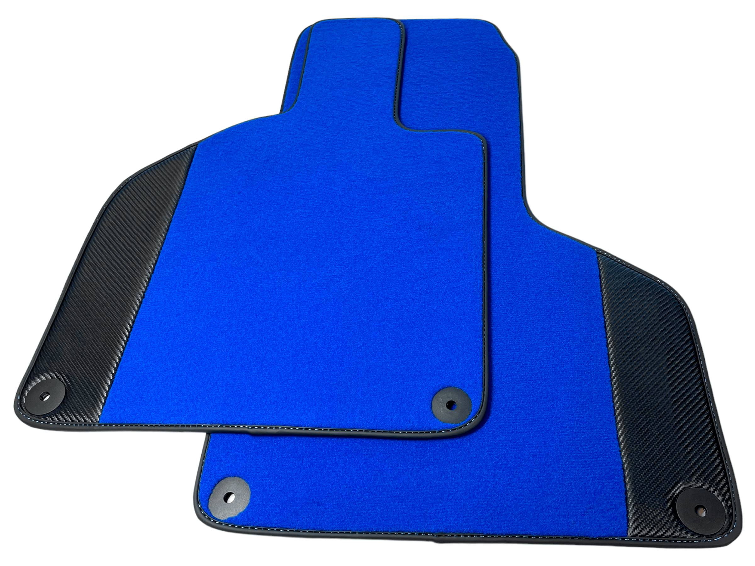 Customizable Blue Floor Mats for Lamborghini Huracan with Carbon Fiber Leather - AutoWin