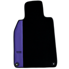 Black Floor Mats for Porsche Panamera (2017-2023) with Purple Leather | ER56 Design - AutoWin