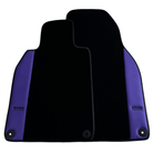 Black Floor Mats for Porsche 718 Boxster (2016-2023) with Purple Leather | ER56 Design - AutoWin