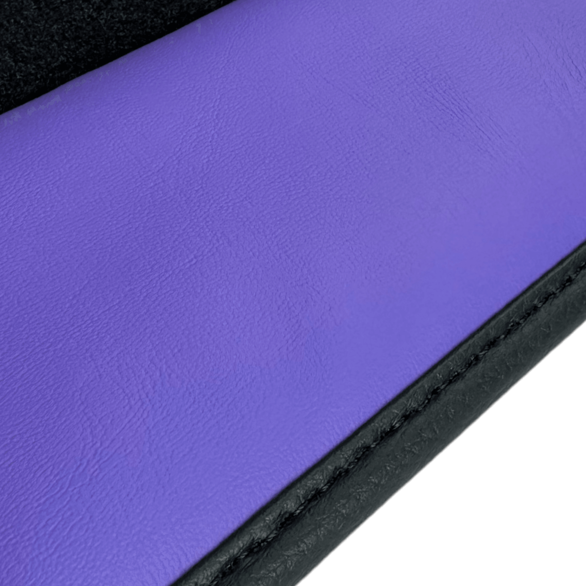 Black Floor Mats for Porsche 718 Boxster (2016-2023) with Purple Leather | ER56 Design - AutoWin