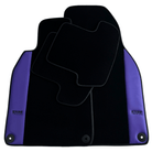 Black Floor Mats for Porsche Cayenne (2018-2023) with Purple Leather | ER56 Design - AutoWin