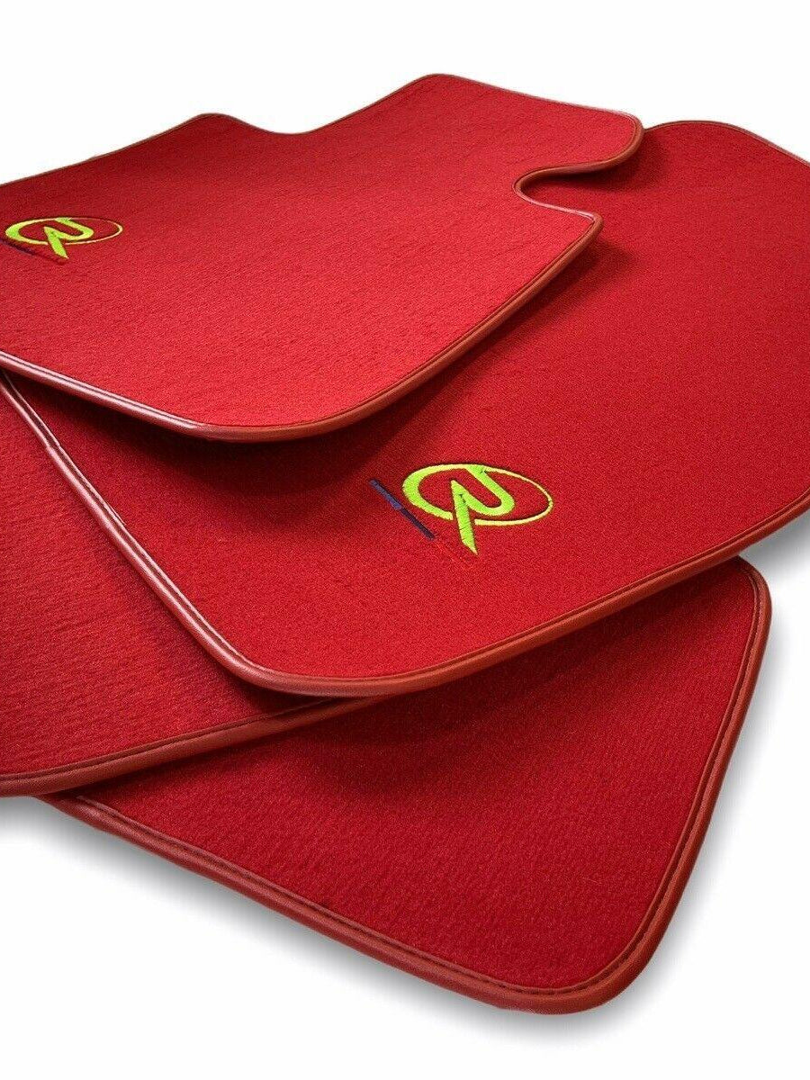 Red Floor Mats For BMW X4M Series F98 ROVBUT Brand Tailored Set Perfect Fit Green SNIP Collection - AutoWin