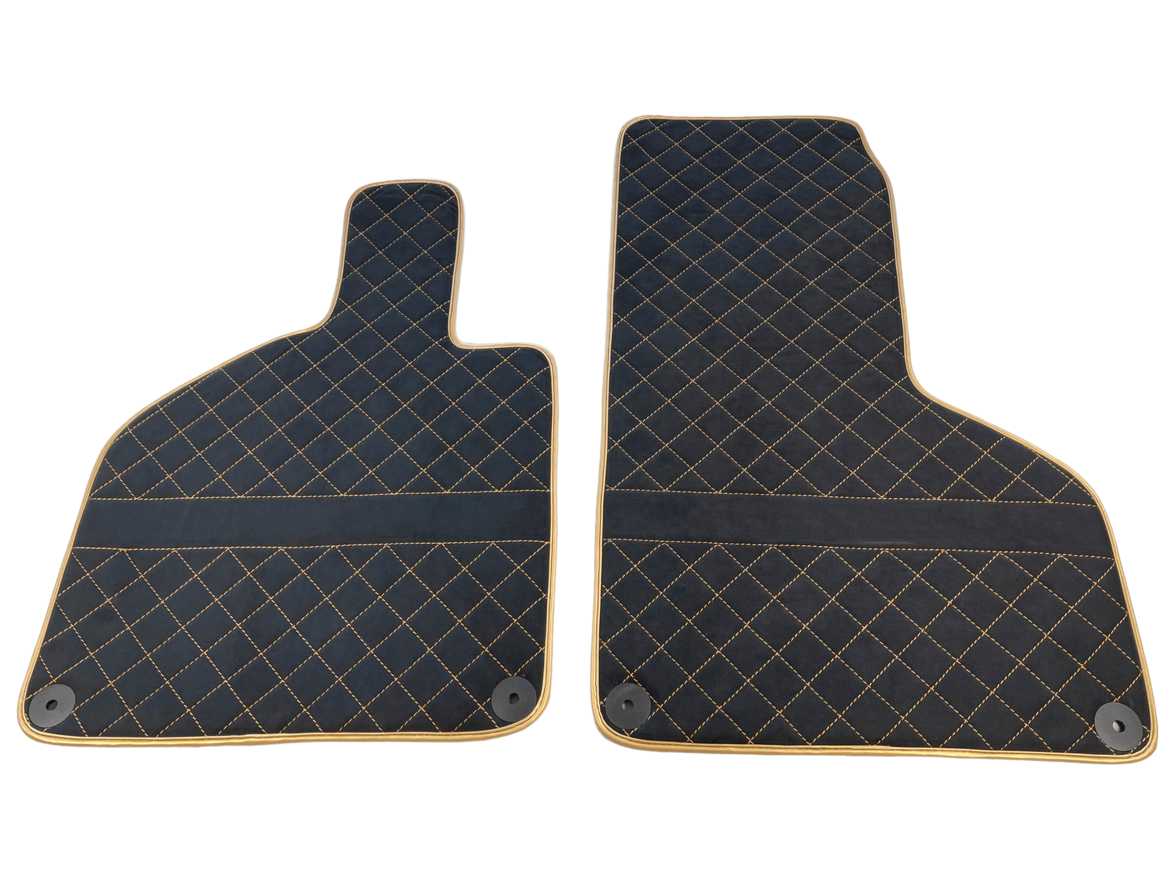 Customizable Floor Mats for Lamborghini Huracan Perfomante Alcantara Leather Gold Trim