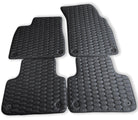 Custom Black Stitched Leather Floor Mats for Audi A6 - C7 Avant (2011-2018) 