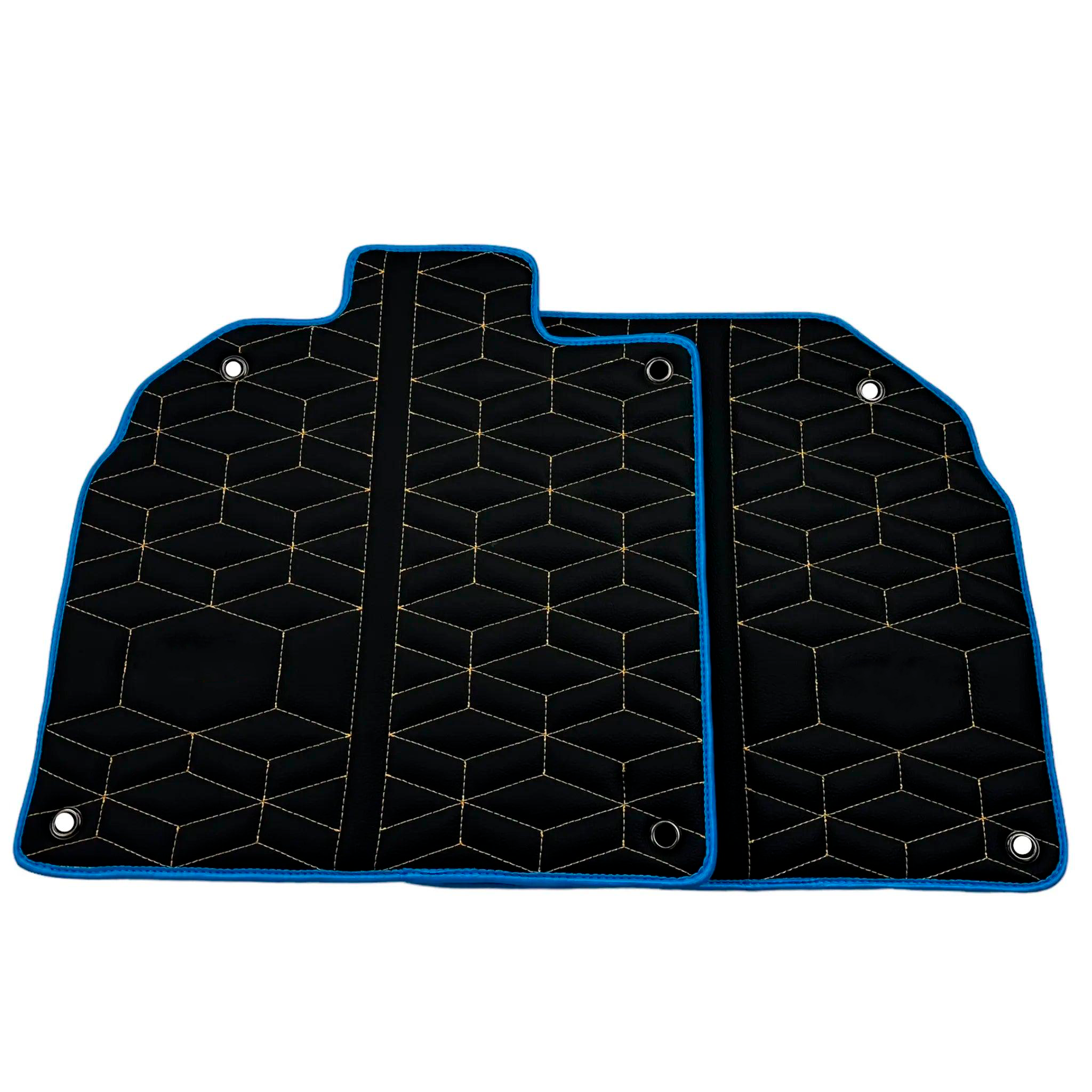 Customizable Leather Floor Mats for Lamborghini Aventador SVJ Limited Edition with Blue Trim