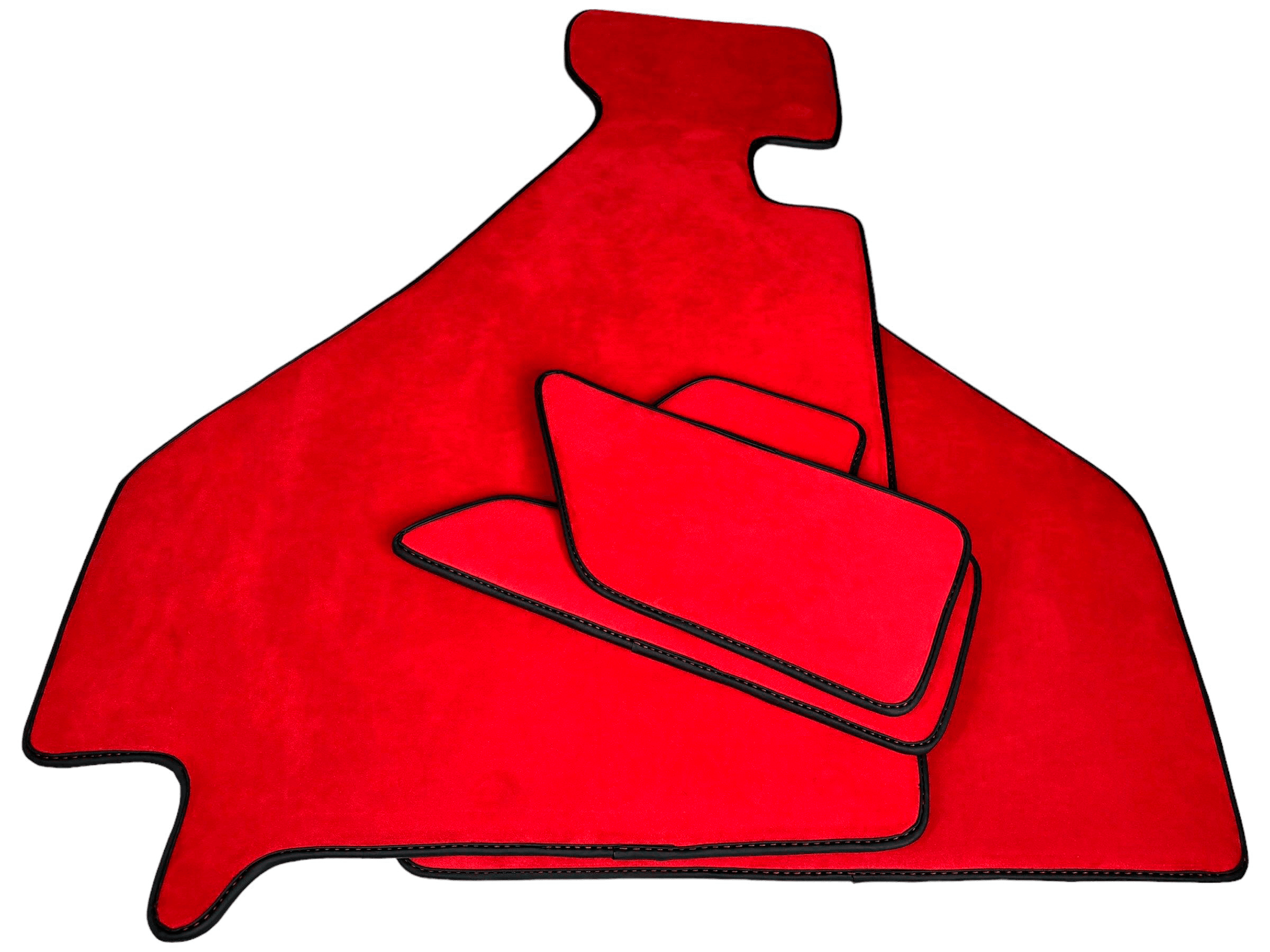 Red Alcantara Floor Mats For Ferrari F355 1994-1999 - AutoWin