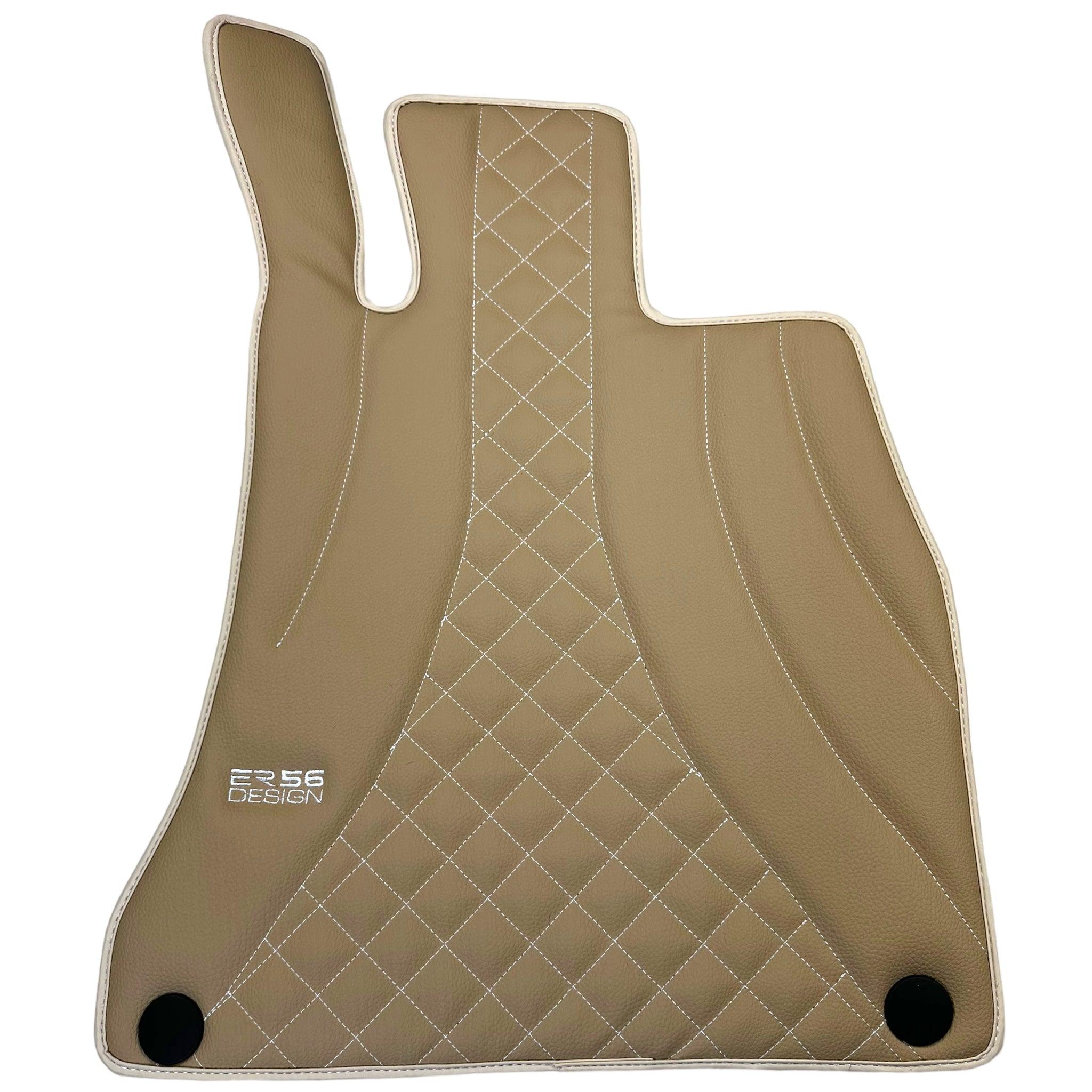 Beige Leather Floor Mats For Mercedes Benz E-Class C238 Coupe (2017-2023)