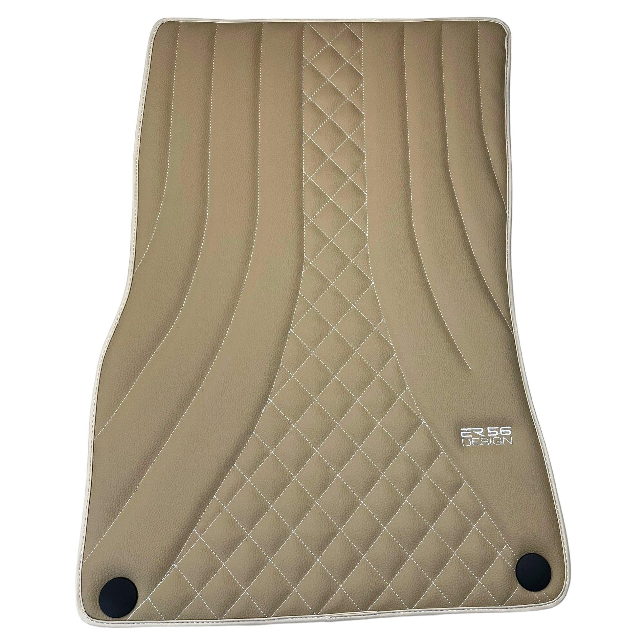 Beige Leather Floor Mats For Mercedes Benz GLE-Class C292 Coupe (2015-2020)
