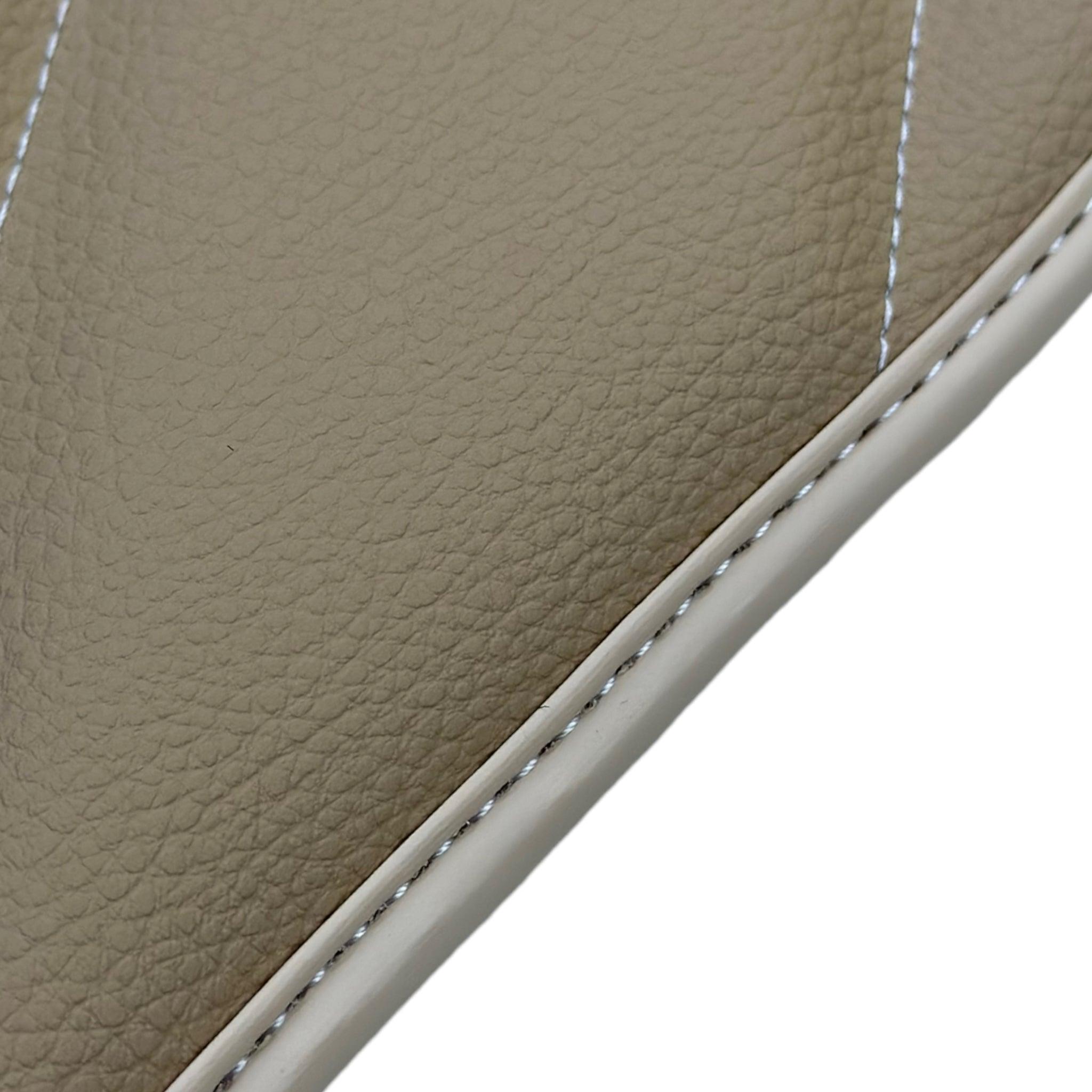 Beige Leather Floor Mats For Mercedes Benz S-Class V222 (2013-2020) Long Wheelbase