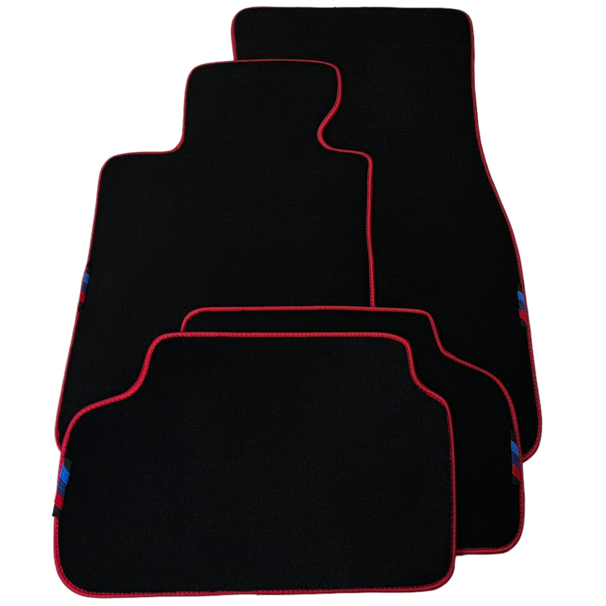 Black Floor Floor Mats For BMW 4 Series F32 | Red Trim