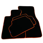 Black Floor Floor Mats For BMW 5 Series F11 | Orange Trim