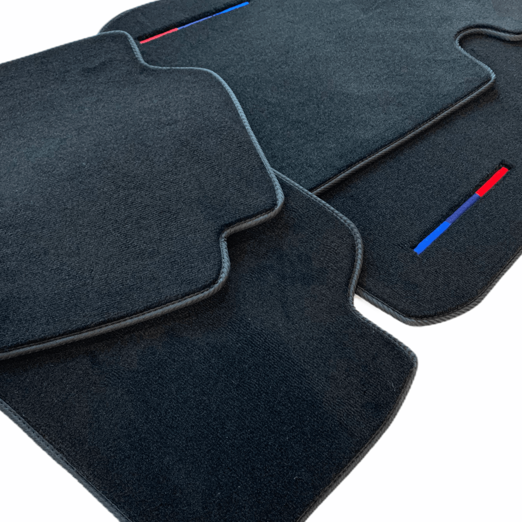 Black Floor Mats For BMW X4M Series F98 With Color Stripes Tailored Set Perfect Fit - AutoWin
