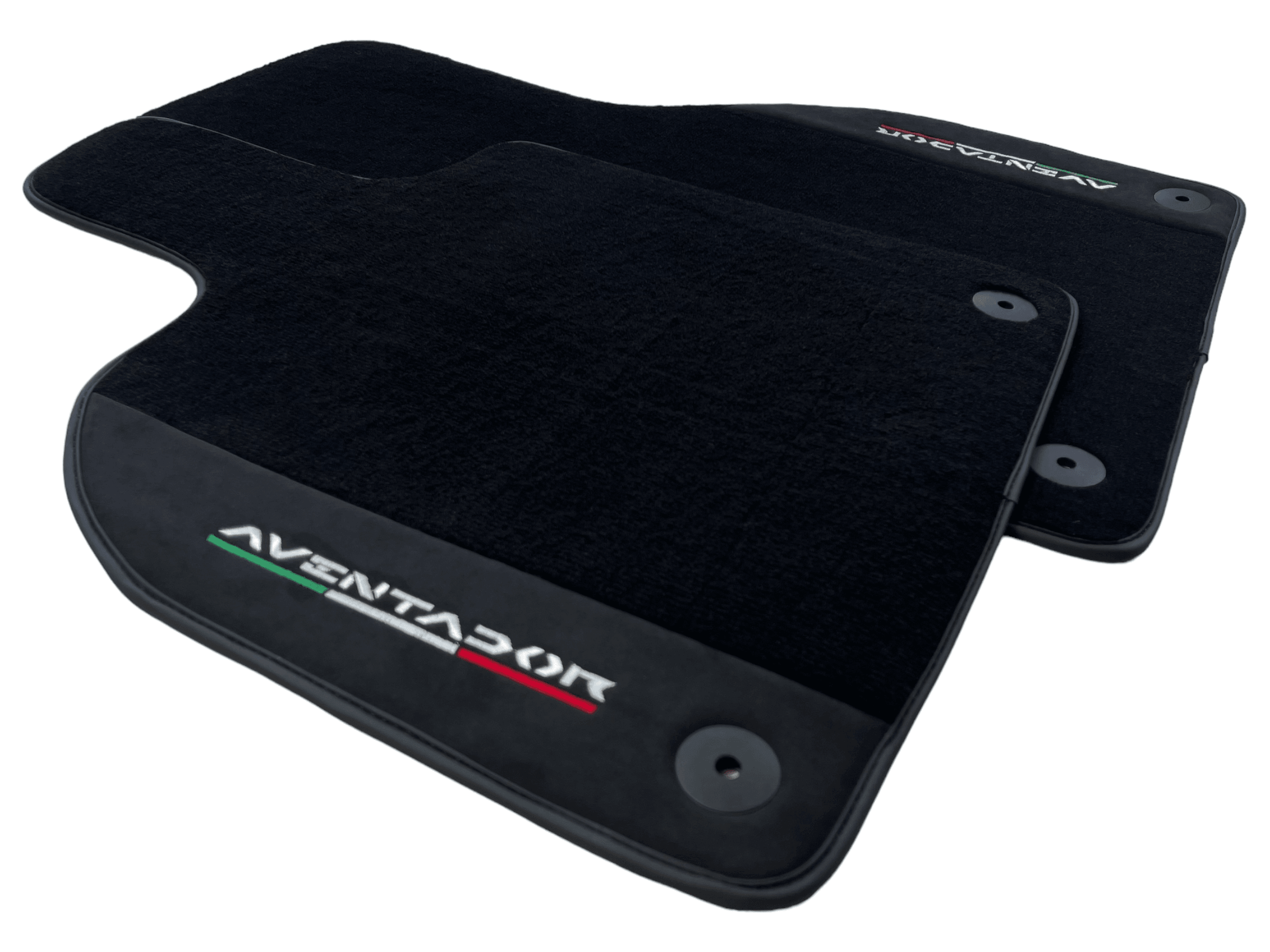 Black Floor Mats for Lamborghini Aventador With Alcantara Leather - AutoWin