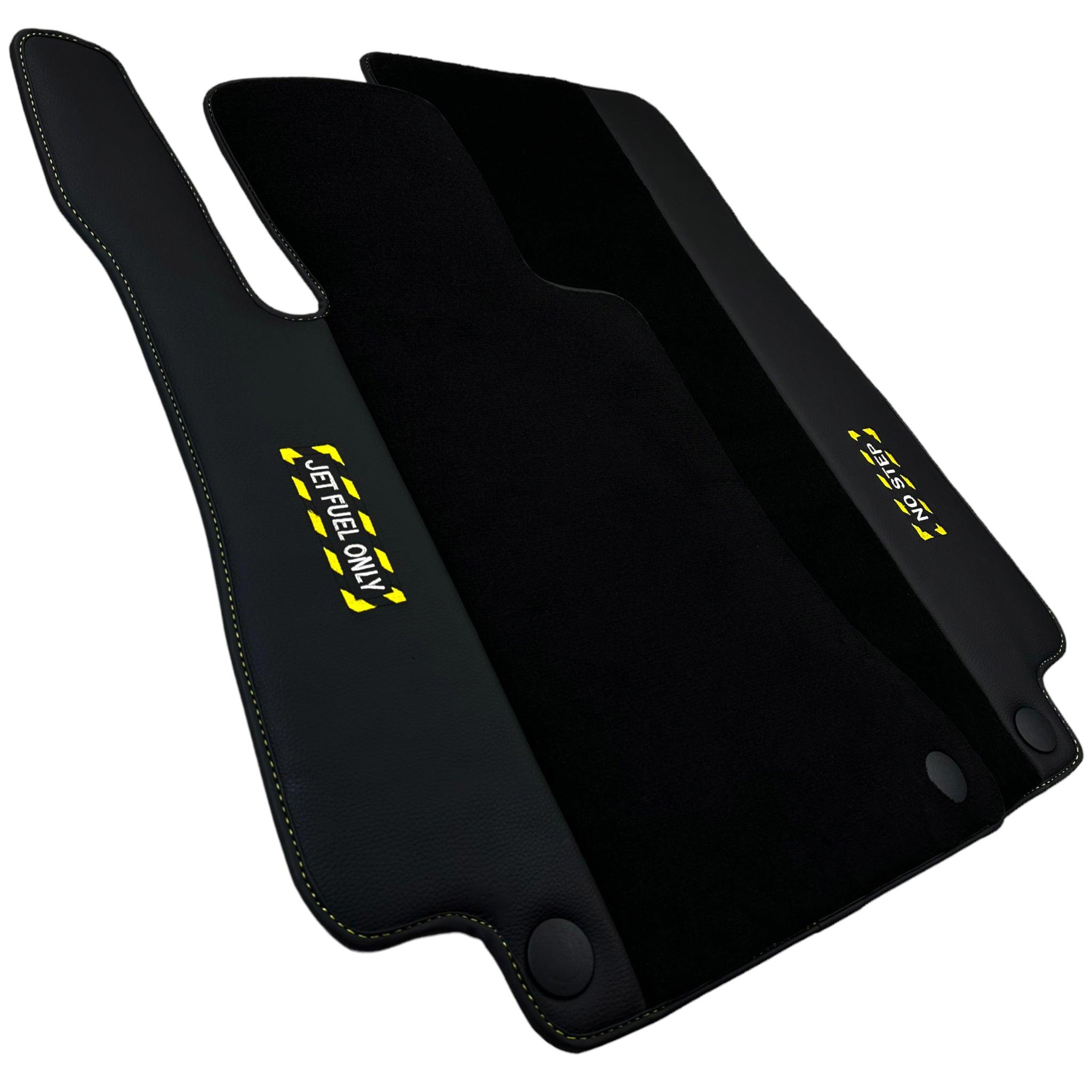 Black Floor Mats For Mercedes Benz S-Class C126 Coupe (1981-1991) | Fighter Jet Edition