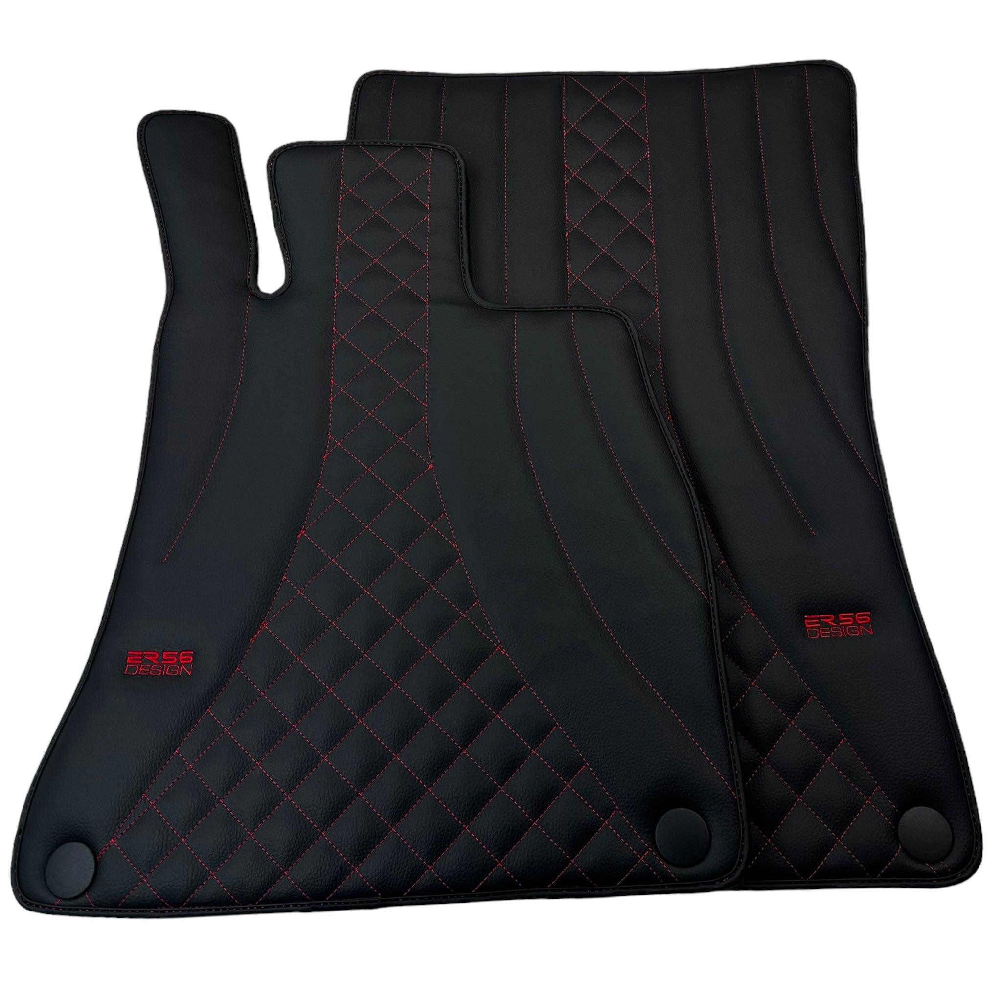 Black Leather Floor Mats For Mercedes Benz GLC-Class X253 SUV (2015-2019)