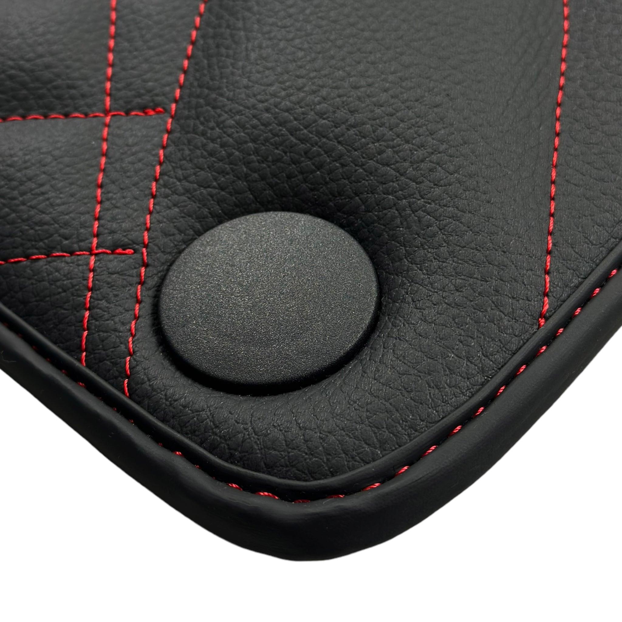 Black Leather Floor Mats For Mercedes Benz GLS-Class X166 (2016-2019) | ER56 Design
