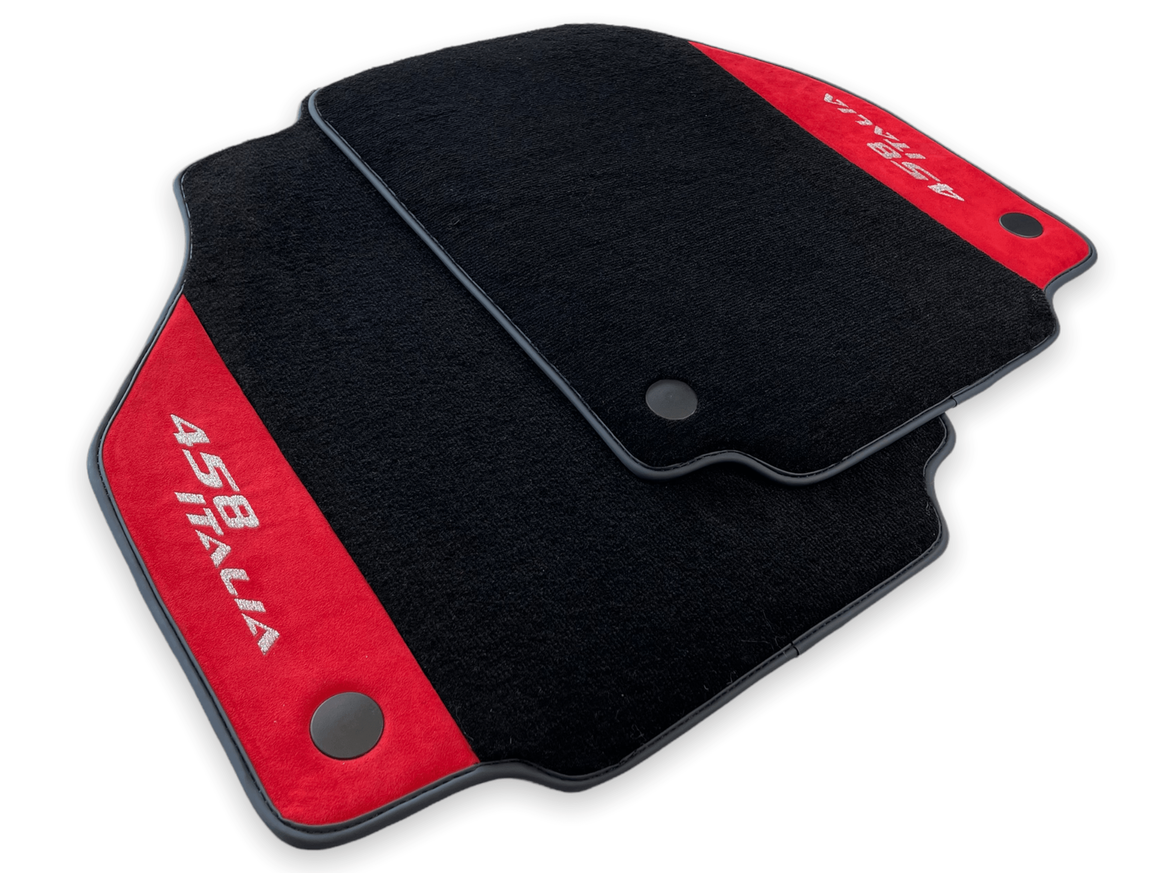 Floor Mats For Ferrari 458 Italia 2009-2015 Red Alcantara Leather - AutoWin