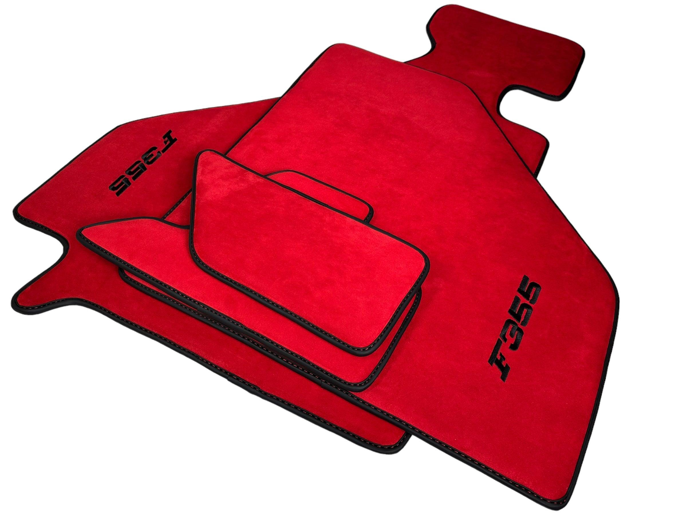 Red Alcantara Floor Mats For Ferrari F355 1994-1999 - AutoWin