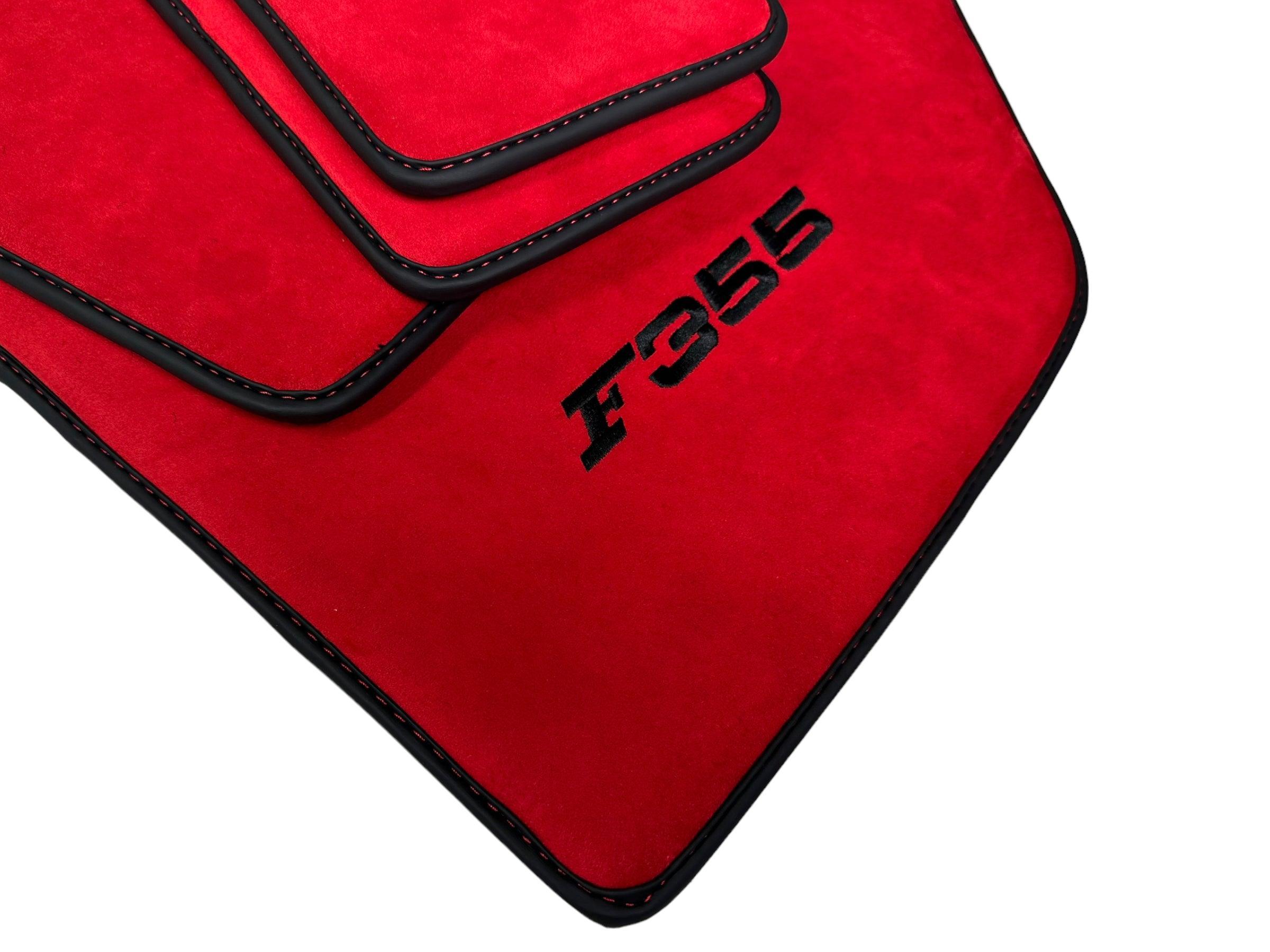 Red Alcantara Floor Mats For Ferrari F355 1994-1999 - AutoWin