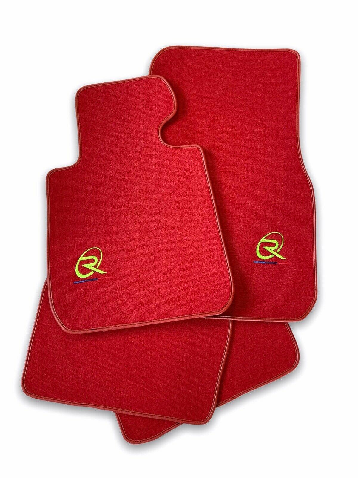 Red Floor Mats For BMW 6 Series E64 Convertible ROVBUT Brand Tailored Set Perfect Fit Green SNIP Collection - AutoWin