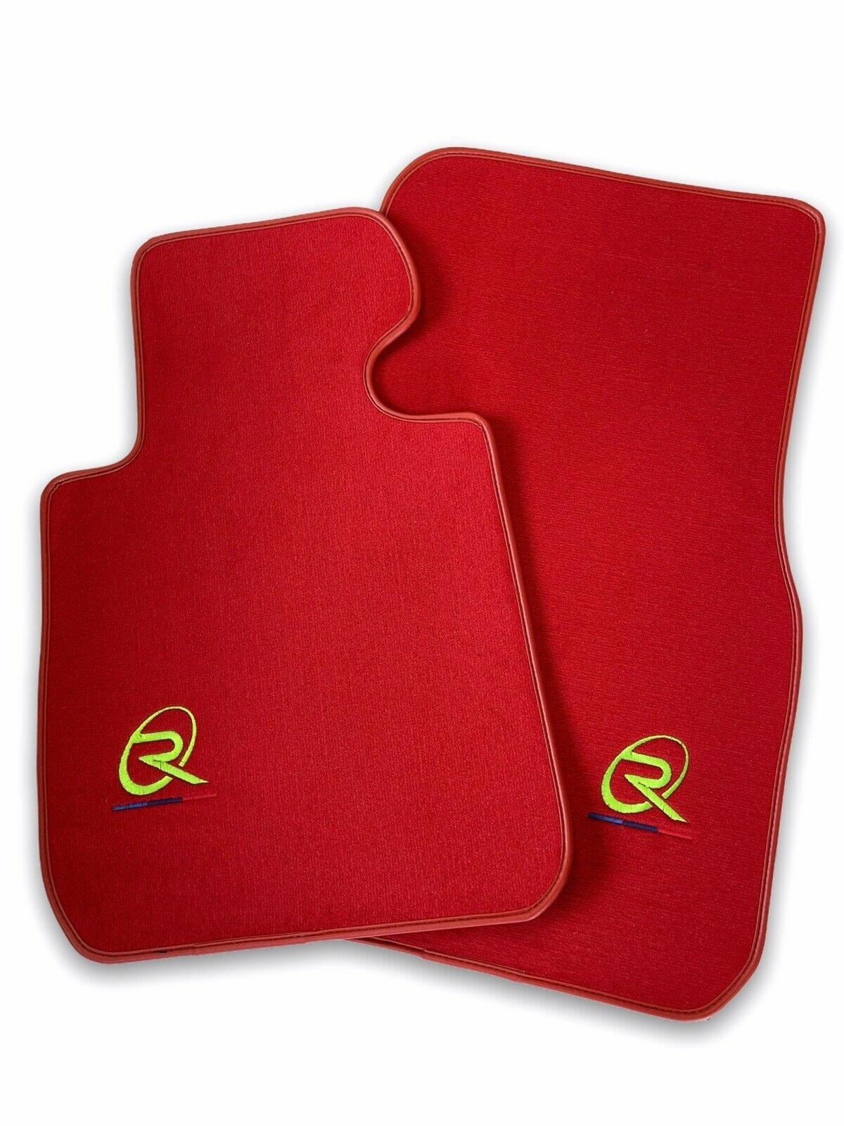 Red Floor Mats For BMW 7 Series E32 ROVBUT Brand Tailored Set Perfect Fit Green SNIP Collection - AutoWin